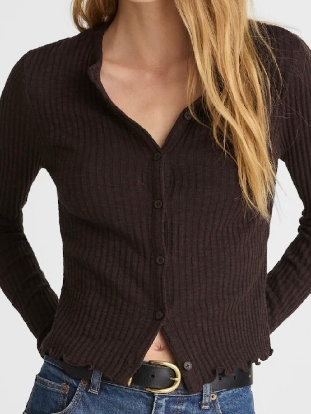 Madewell Lettuce Edge Cardigan And Tank Set XL
